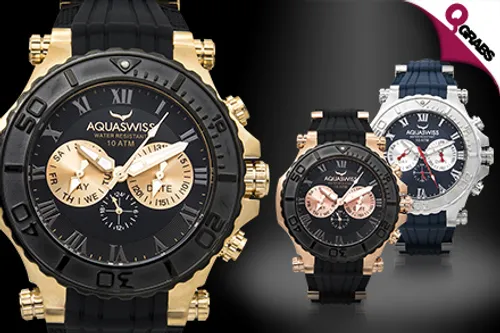 For QR649 Be Struck by Style with Men’s Aquaswiss Bolt 5H Watches - Choose from 6 Sharp Designs! (QR3641 Value)